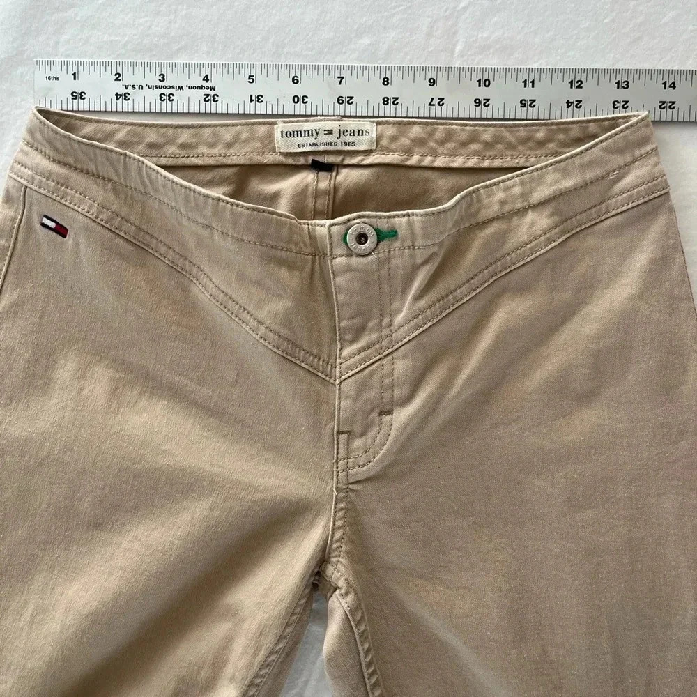 Tommy Hilfiger Y2K Low Rise Flare Chino Khaki Pants 5 prep preppy 2000s neutral - Picture 7 of 10